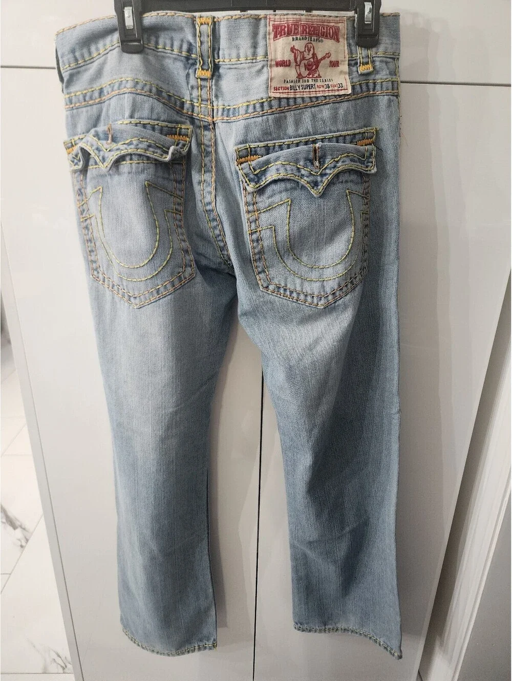 True Religion billy supert Light Wash Denim Jeans Size 36 33L